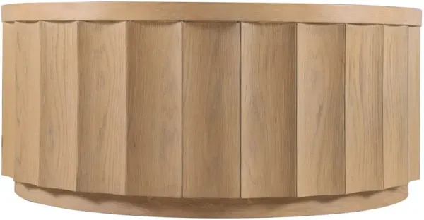 Commerce and Market Willow 40" Round Coffee Table, Light Wood