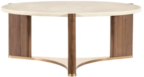 Eleana Round Cocktail Table, Medium Wood