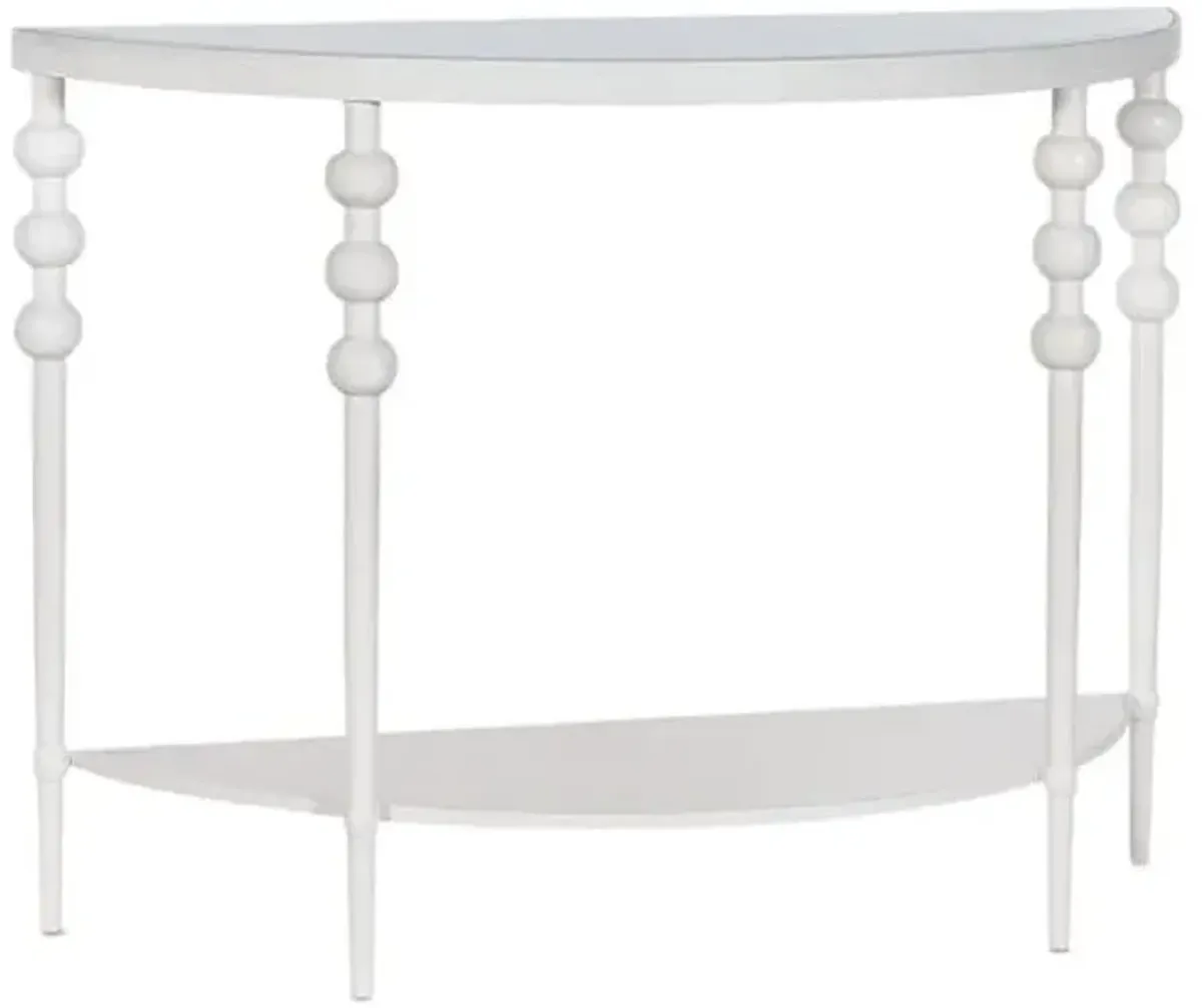 Melange On the Bright Side Demilune Console - Off-white - Hooker Furniture