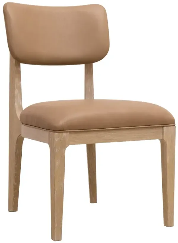 Banyon Bay Leather Upholstered Side Chair, Brown