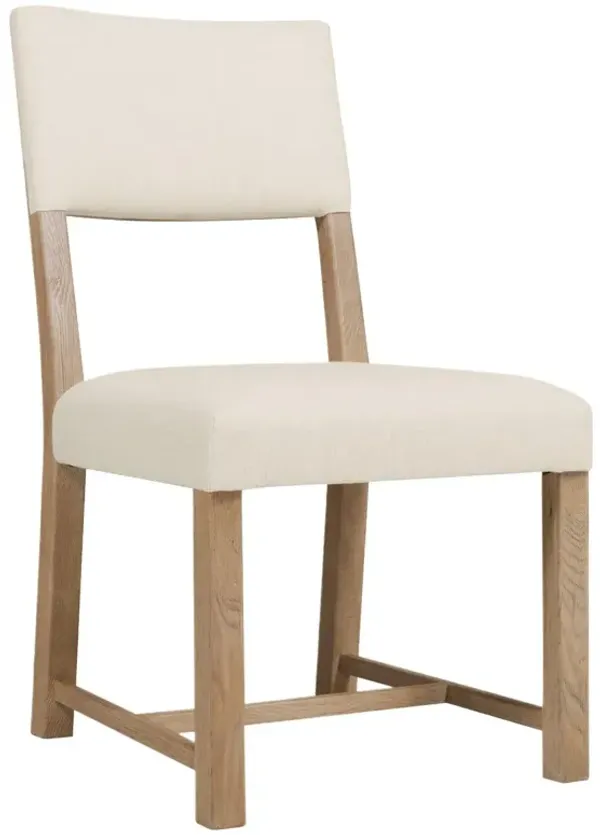 Driftwood Linen Upholstered Side Chair, Beige
