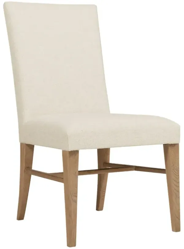 Driftwood Linen Upholstered Side Chair, Beige