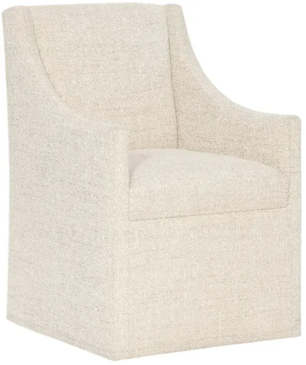 Eleana Linen Castered Arm Chair, Beige