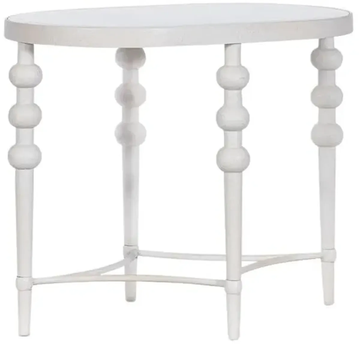 Melange On the Bright Side Oval End Table - Off-white - Hooker Furniture