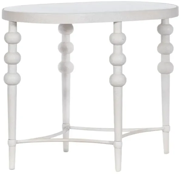 Melange On the Bright Side Oval End Table, Off-white