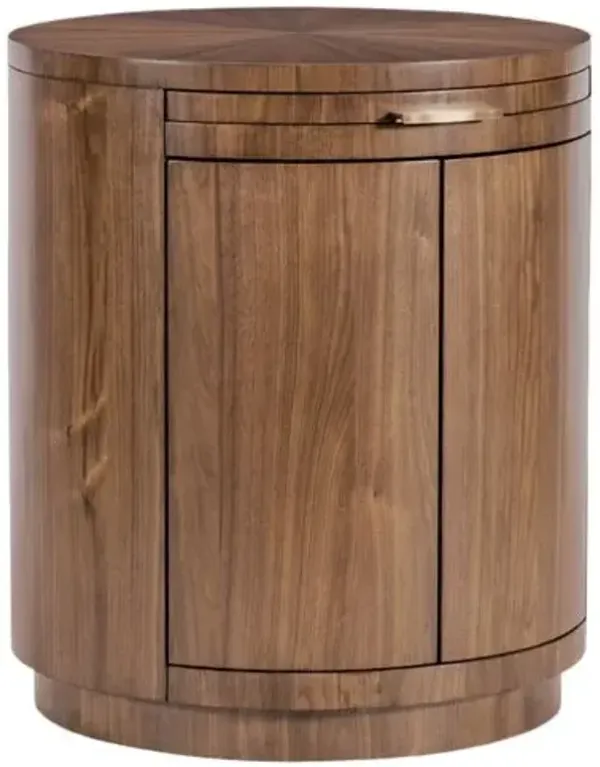 Eleana Round Nightstand - Medium Wood - Hooker Furniture