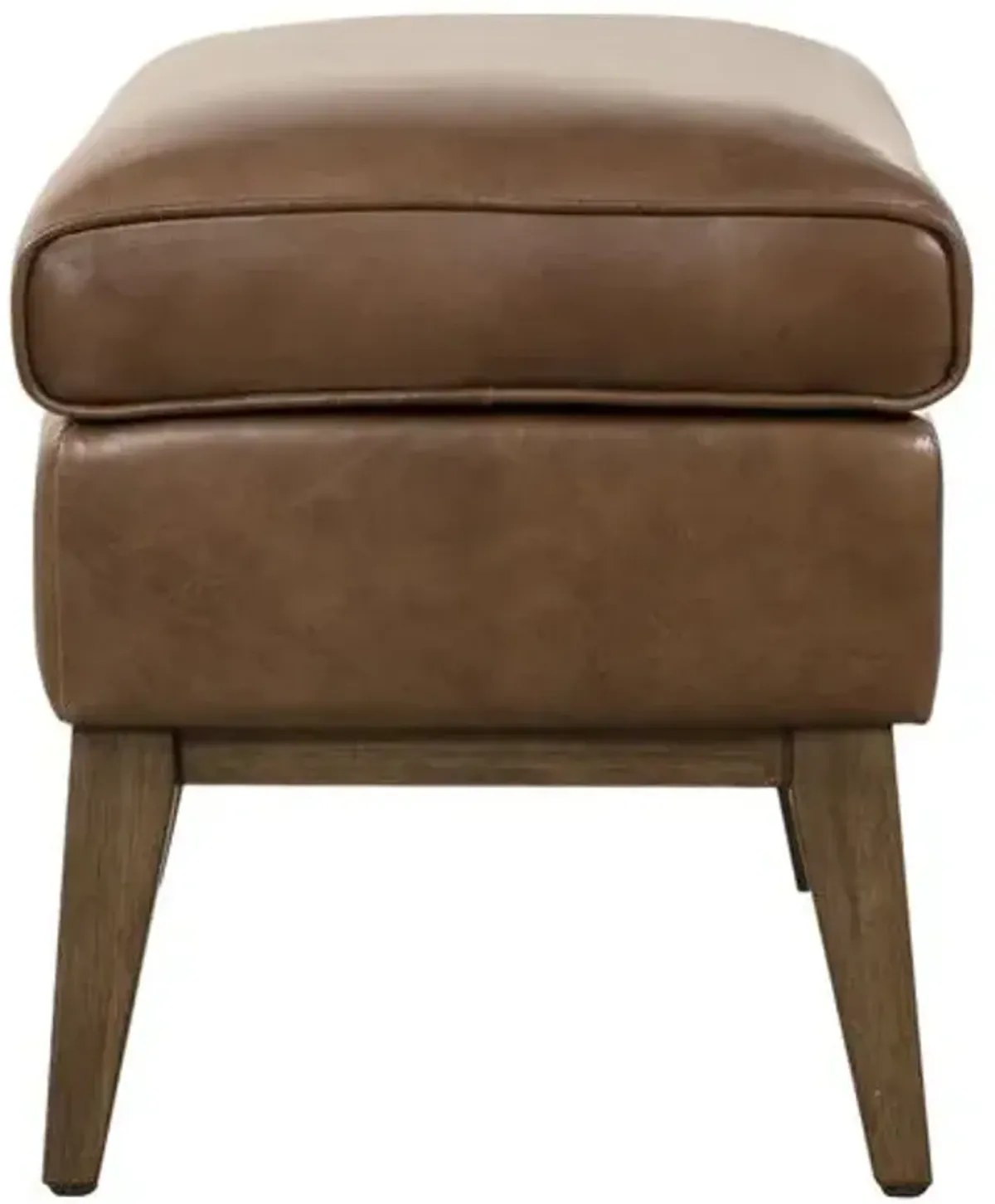 Camille Leather Ottoman - Brown - Hooker Furniture