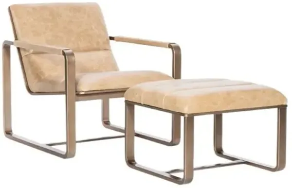 Cooper Leather Ottoman - Brown - Hooker Furniture