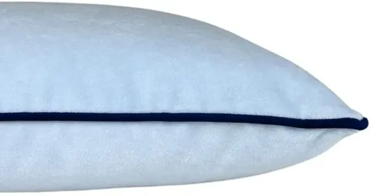 Libby 24x24 Velvet Contrast Welt Pillow - The Piper Collection
