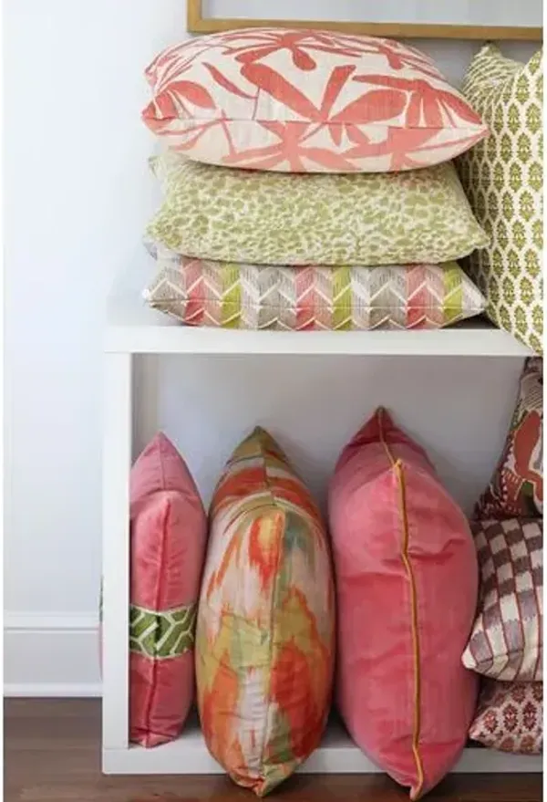 Kit 22x22 Chevron Striped Velvet Pillow - Shimmery - The Piper Collection