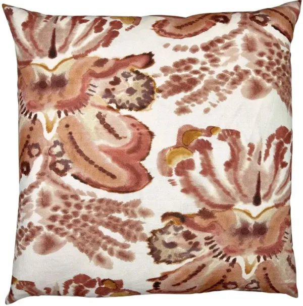 Veda 22x22 Abstract Print Linen Pillow