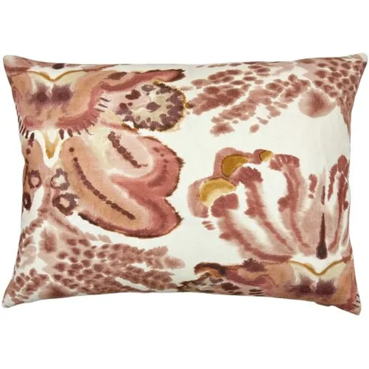 Veda 14x20 Abstract Print Linen Lumbar Pillow - The Piper Collection