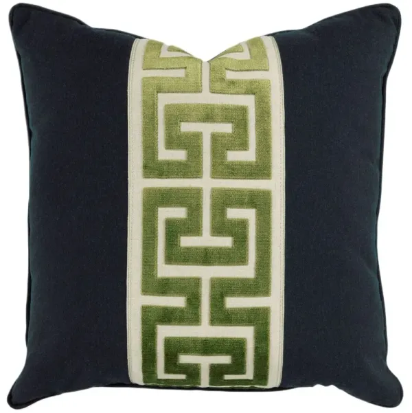 Thompson Geometric Sunbrella Pillow, Navy