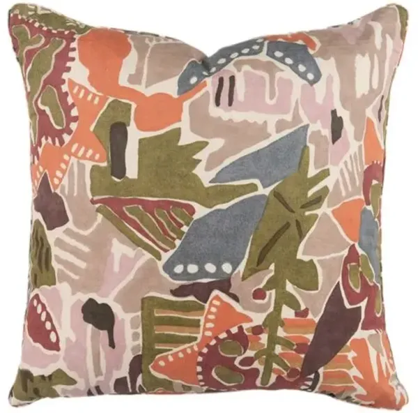 Chrystie Linen Pillow - Plum/Clay