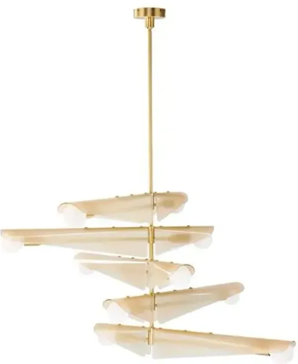 Sycamore Brass Chandelier - Tala Lighting - Pink