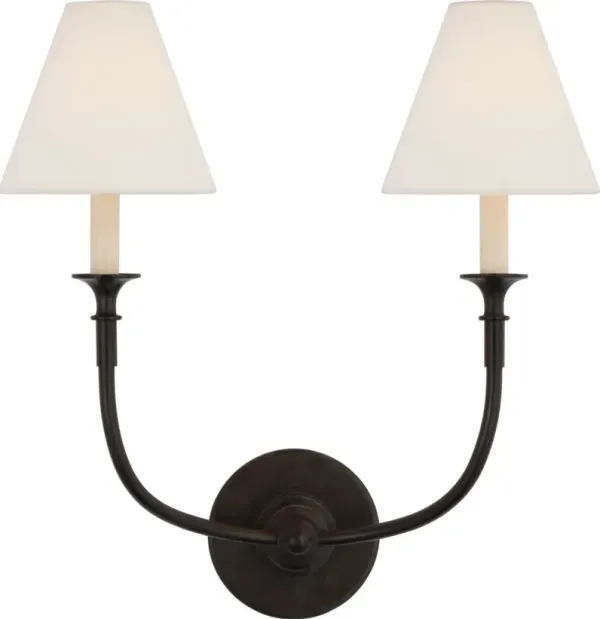 Visual Comfort - Piaf Double Sconce - Black