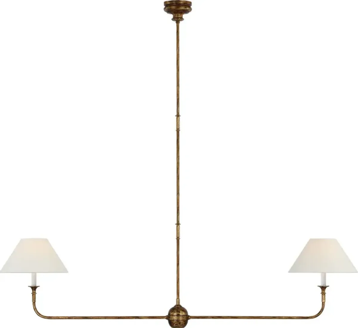 Visual Comfort - Piaf Large Two Light Linear Pendant - Gold