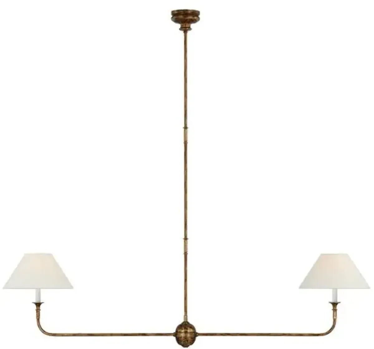 Visual Comfort - Piaf Large Two Light Linear Pendant - Gold