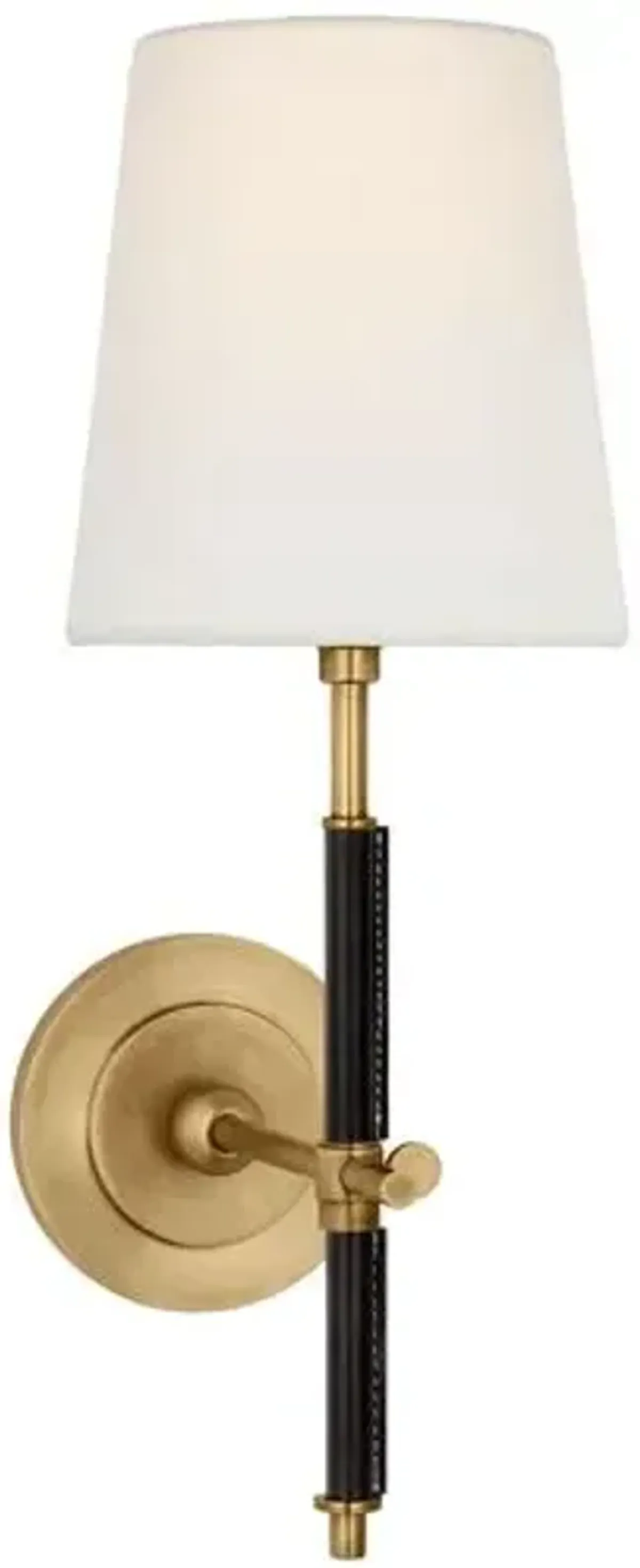 Visual Comfort - Bryant Leather Wrapped Sconce - Gold