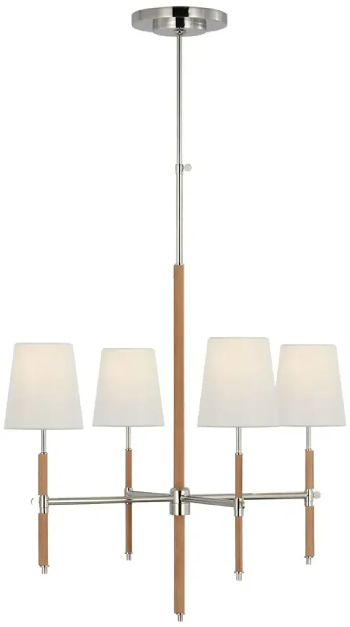 Visual Comfort - Bryant Leather Wrapped Chandelier - Silver