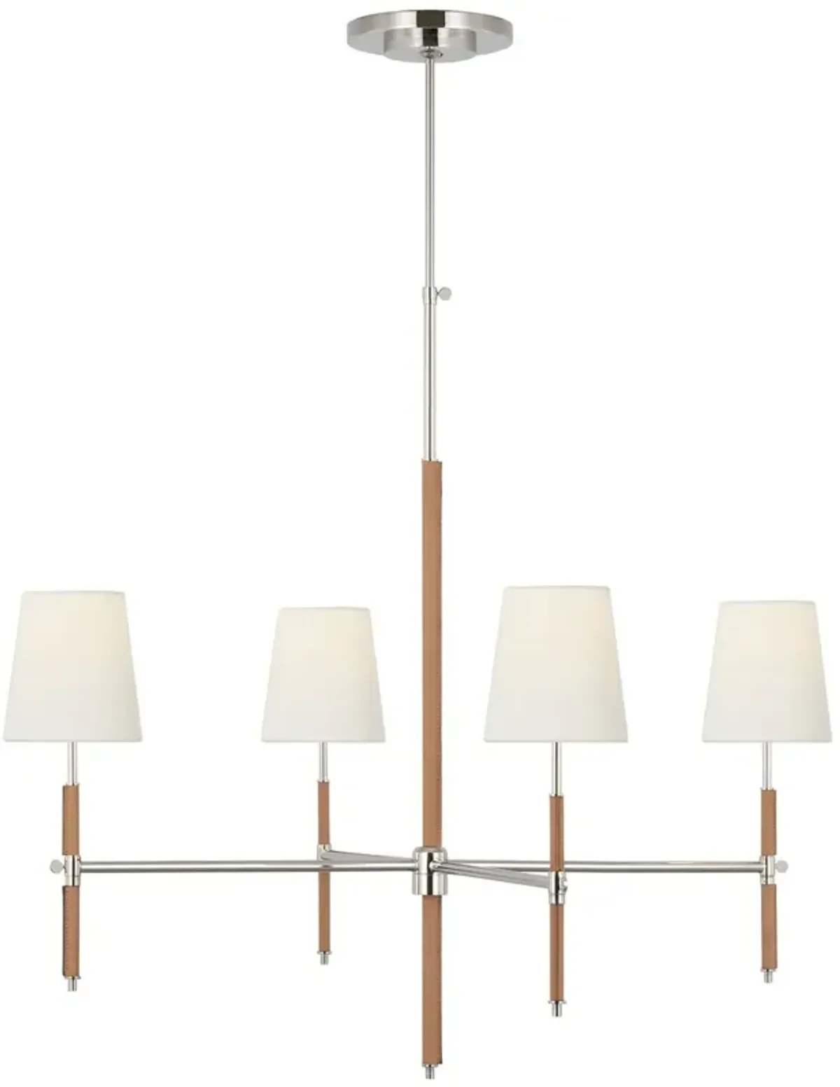 Visual Comfort - Bryant Leather Wrapped Chandelier - Silver