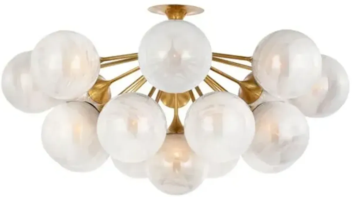 Visual Comfort - Cristol 43" Globe Flush Mount - Gold