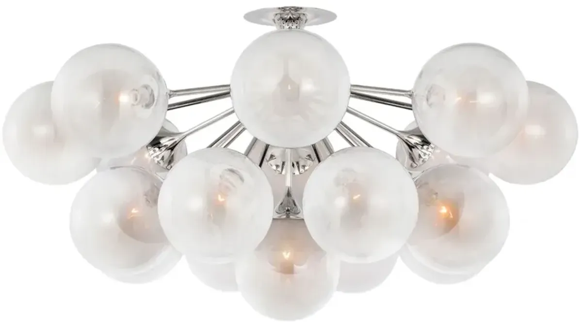 Visual Comfort - Cristol 43" Globe Flush Mount - Silver