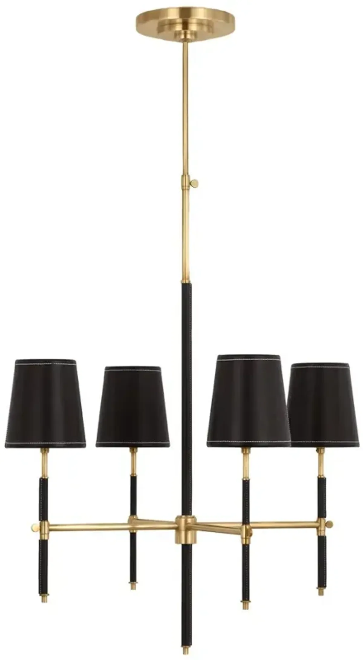 Visual Comfort - Bryant Leather Shade Wrapped Chandelier - Gold