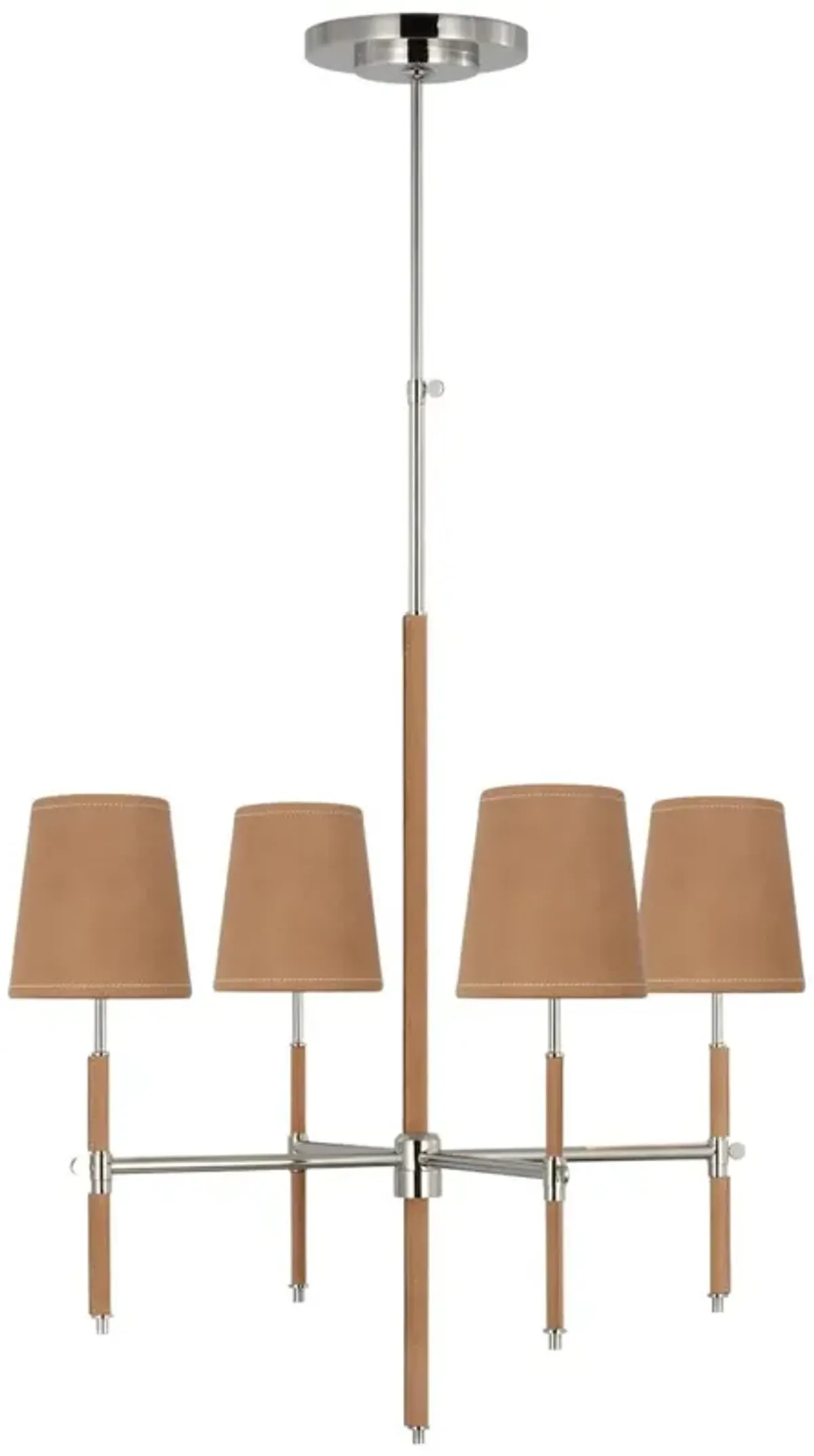 Visual Comfort - Bryant Leather Shade Wrapped Chandelier - Silver