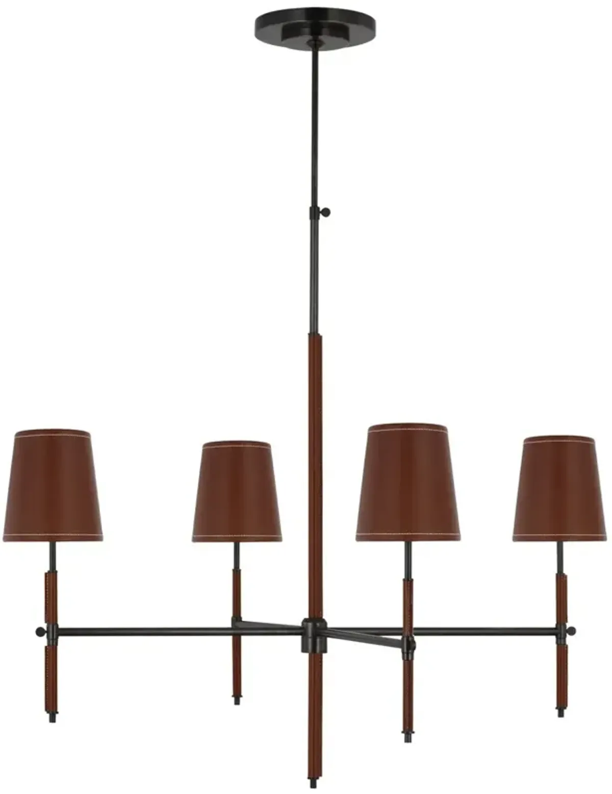 Visual Comfort - Bryant Leather Shade Wrapped Chandelier - Black
