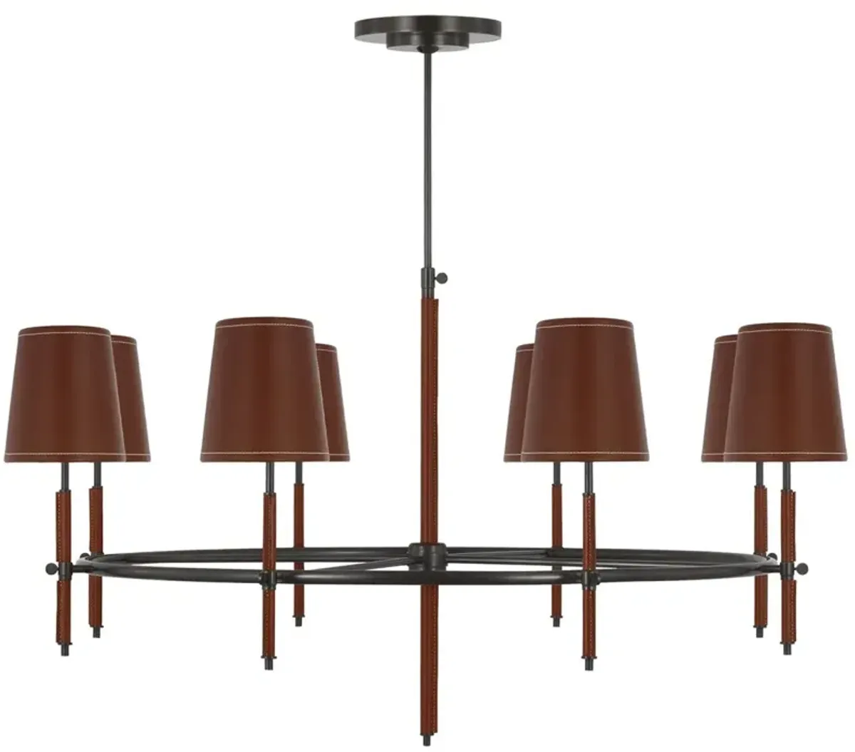 Bryant Leather Shade Wrapped Ring Chandelier