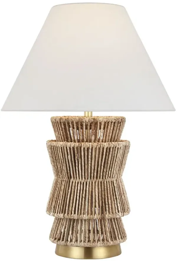 Visual Comfort - Antigua 30" Layered Table Lamp - Natural Abaca - Brown