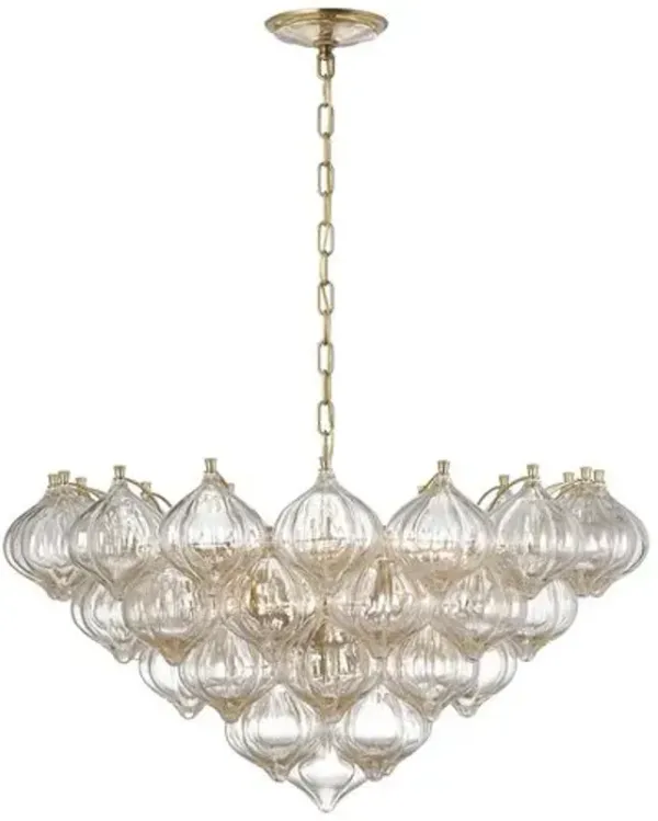 Visual Comfort - Caselli 36" Basket Chandelier - Gold