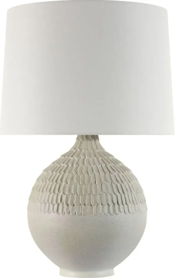 Visual Comfort - Morava 28" Hand Carved Table Lamp - Volcanic White
