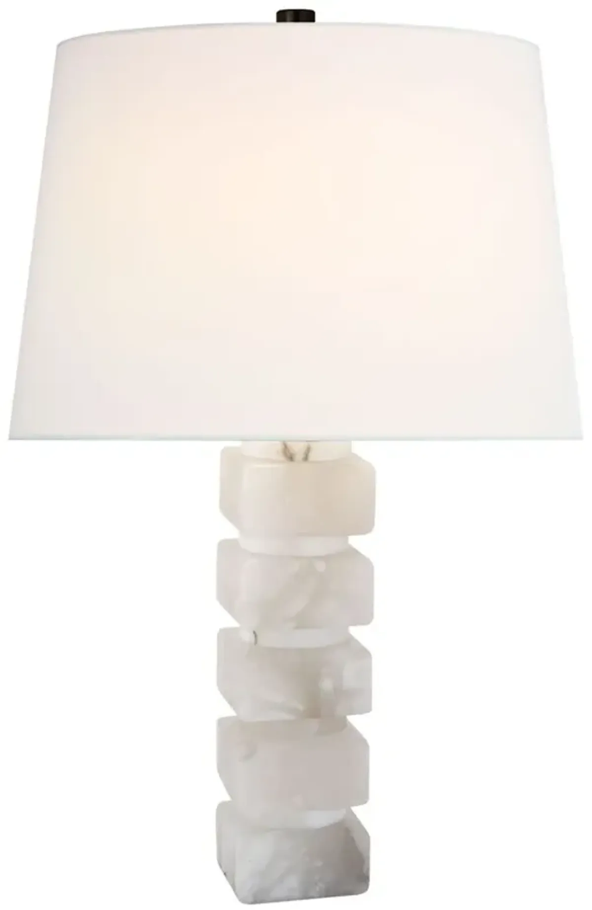 Visual Comfort - Square Chunky Stacked Table Lamp - Alabaster - Ivory