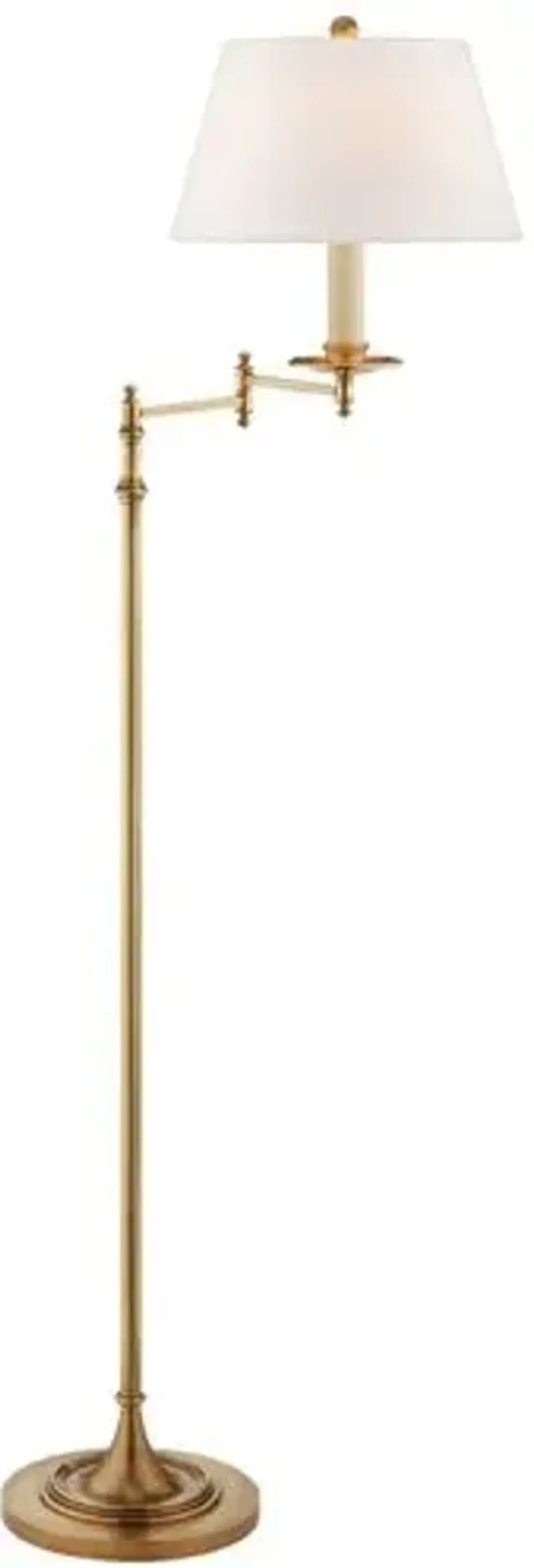 Visual Comfort - Dorchester Swing Arm Floor Lamp - Antique-Burnished Brass