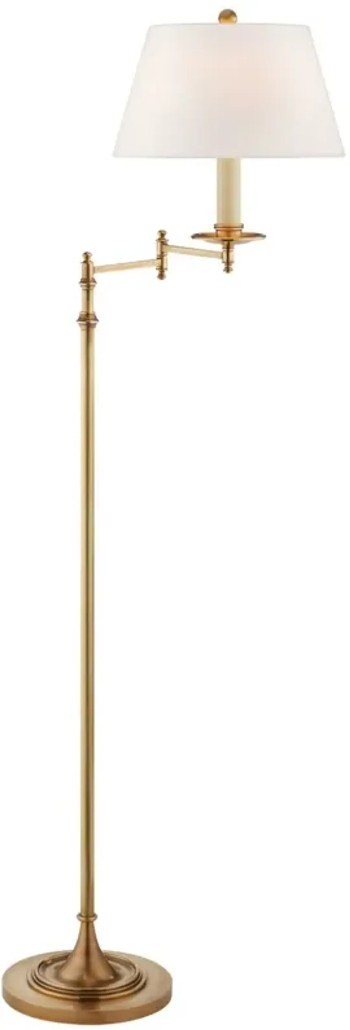 Visual Comfort - Dorchester Swing Arm Floor Lamp - Antique-Burnished Brass
