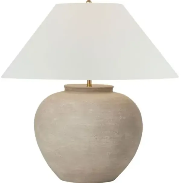Visual Comfort - Casey Medium Table Lamp - Silt Grey Ceramic - Gray
