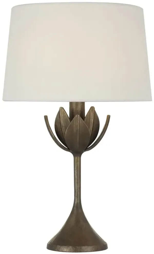 Alberto 17" Cordless Accent Lamp, Antique Bronze Leaf