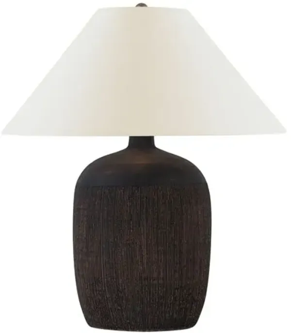 Visual Comfort - Portis 32" Combed Round Table Lamp - Black