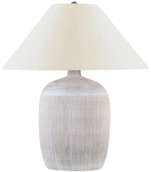 Visual Comfort - Portis 32" Combed Round Table Lamp - White