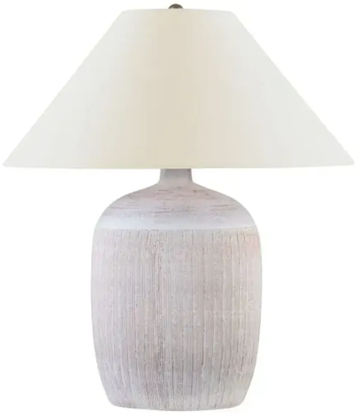 Visual Comfort - Portis 32" Combed Round Table Lamp - White