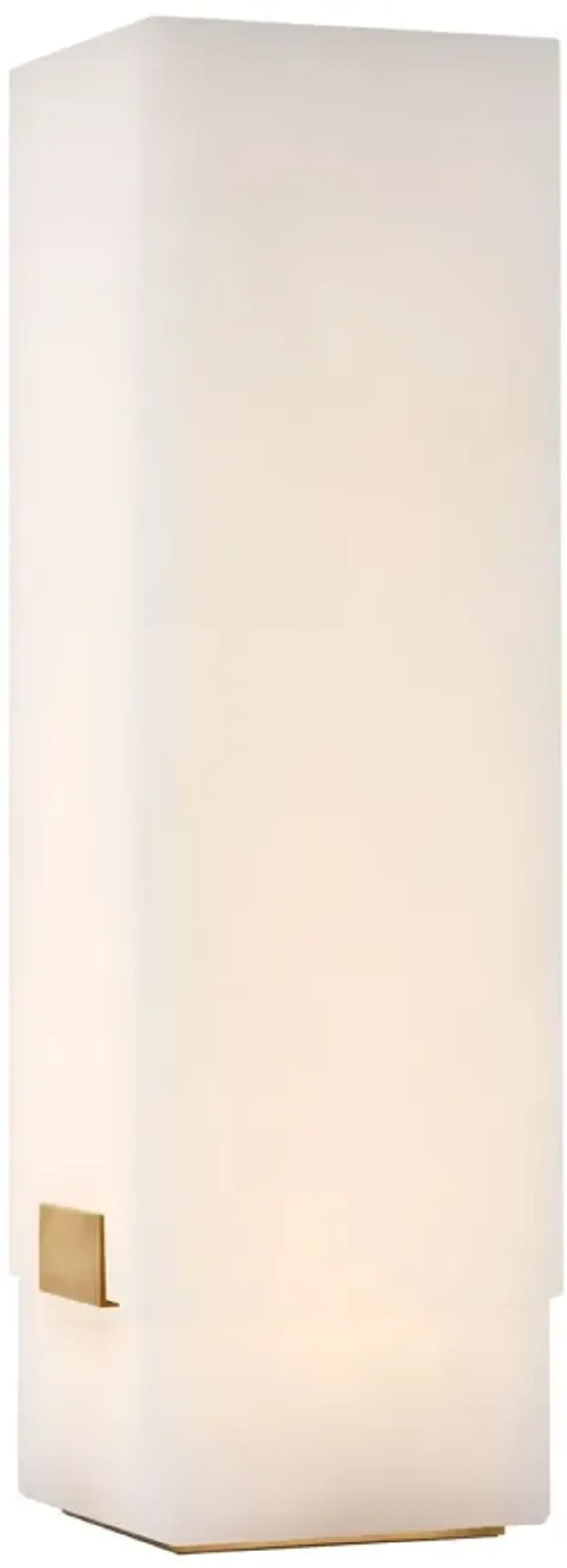 Visual Comfort - Covet 16" Rechargeable Table Lamp - Alabaster/Antique-Burnished Brass - White