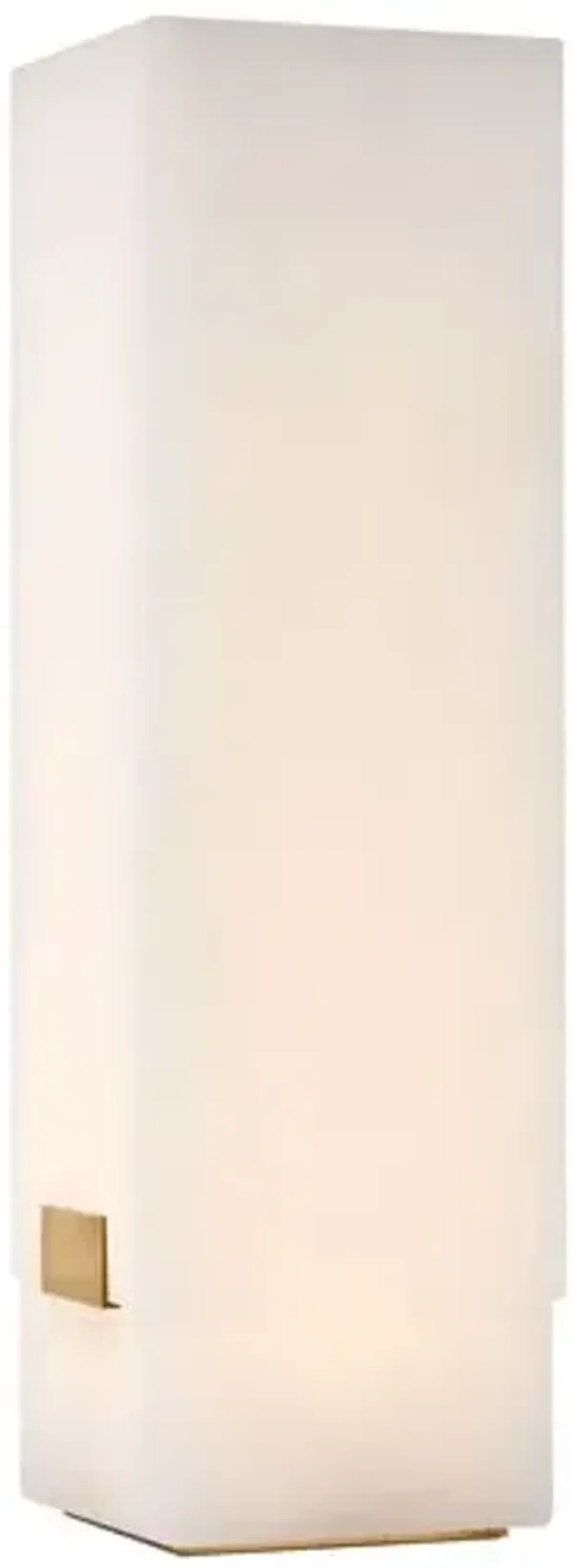 Visual Comfort - Covet 16" Rechargeable Table Lamp - Alabaster/Antique-Burnished Brass - White