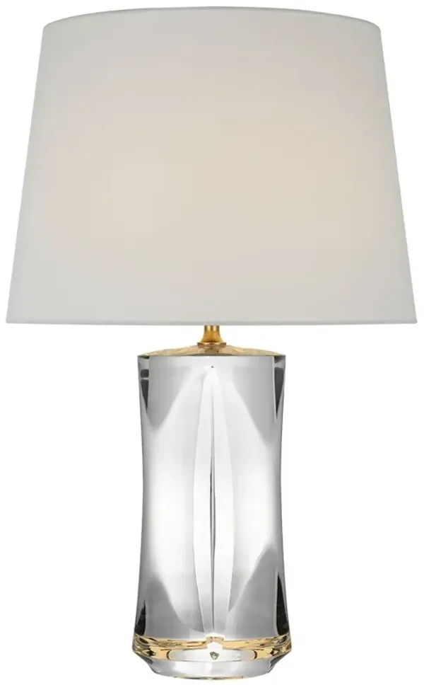 Visual Comfort - Figlia 28" Cordless V-Cut Round Table Lamp - Crystal - Clear