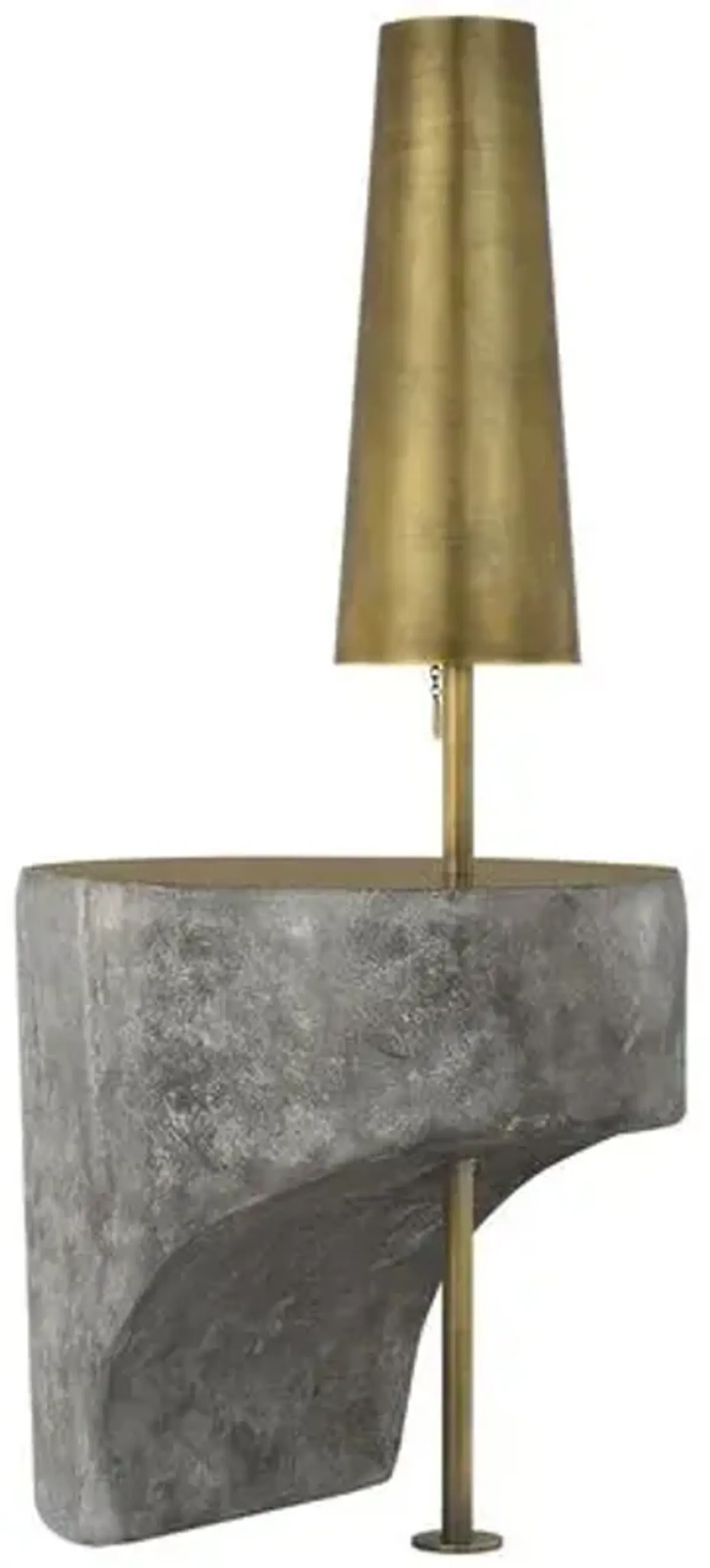 Visual Comfort - Runia 49" Sculpted Side Table Floor Lamp - Eclipse/Mottled Brass