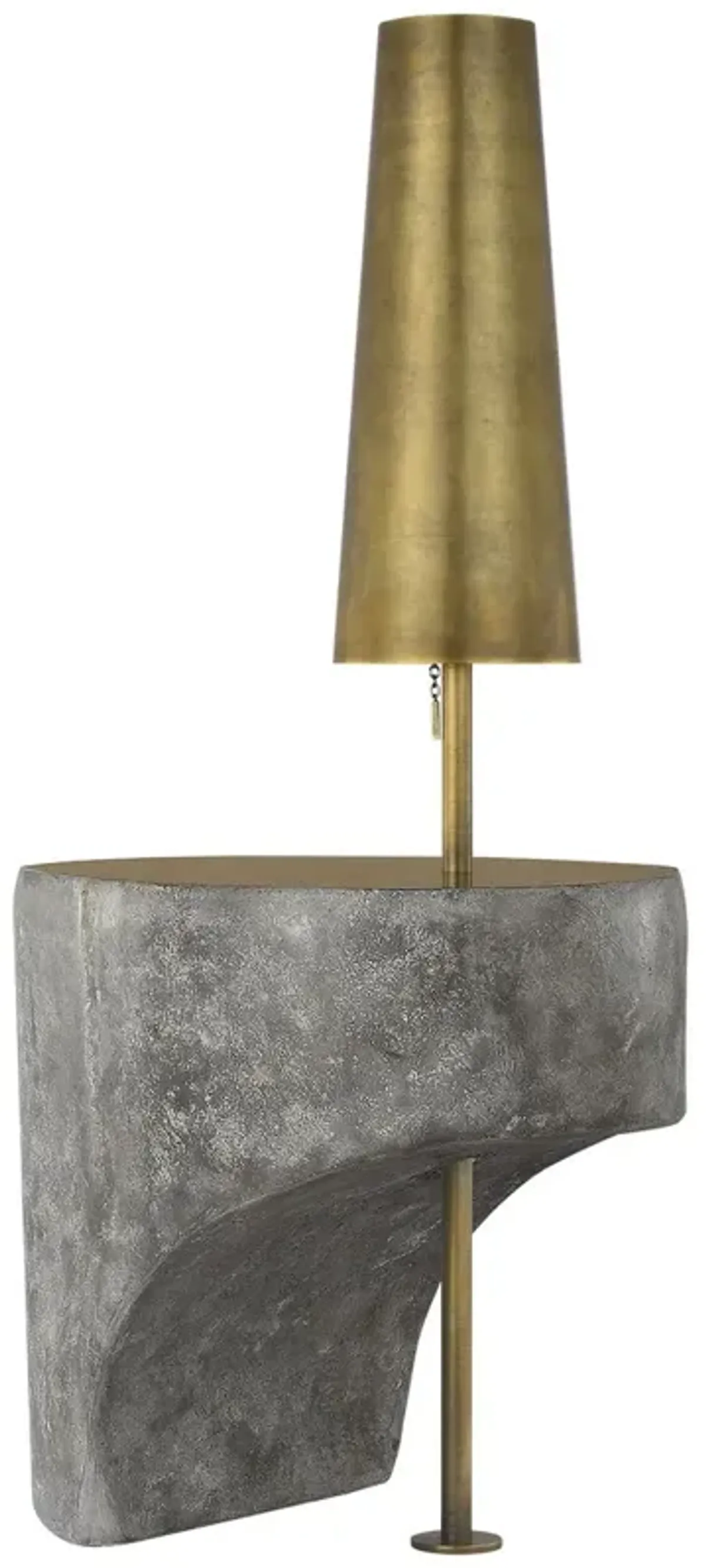 Visual Comfort - Runia 49" Sculpted Side Table Floor Lamp - Eclipse/Mottled Brass