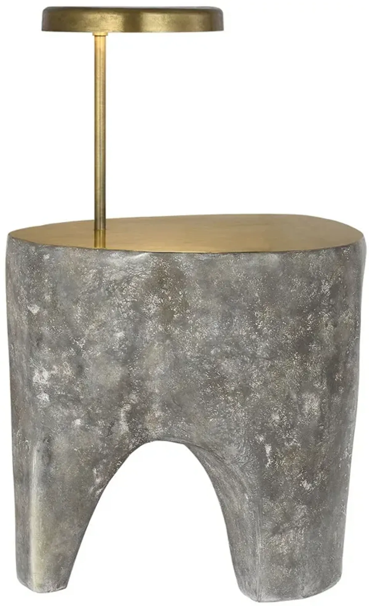 Lega 36" Sculpted Side Table Reading Floor Lamp, Eclipse/Museum Brass