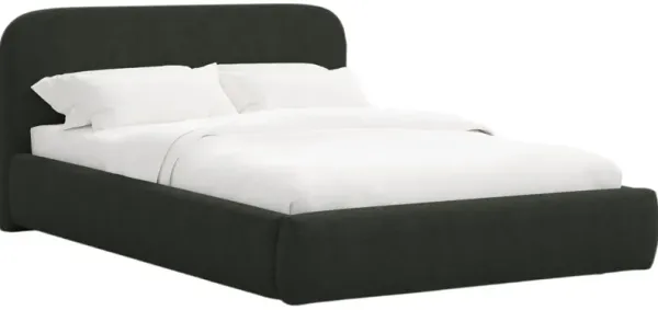 Luma Platform Bed - Linen - Handcrafted - Black, Upholstered, Comfortable & Durable