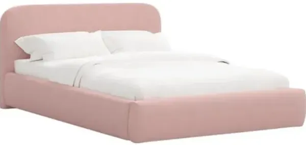 Luma Platform Bed - Linen - Handcrafted - Pink, Upholstered, Comfortable & Durable